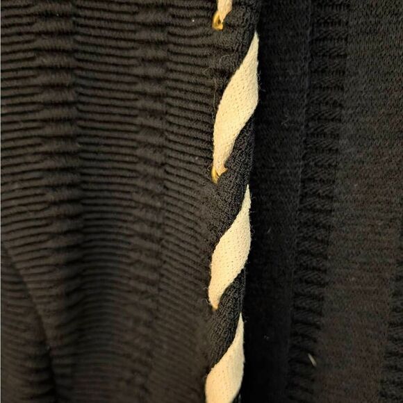 St. John Collection by Marie Gray Ribbed Knit Cardigan Open Front size 8 Black - Picture 3 of 5